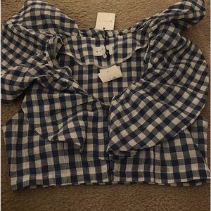 Blue Checkered Women’s Blouse